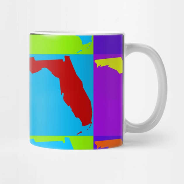 Florida State Silhouette Retro Popart Style Vintage Design Gift Idea by joannejgg